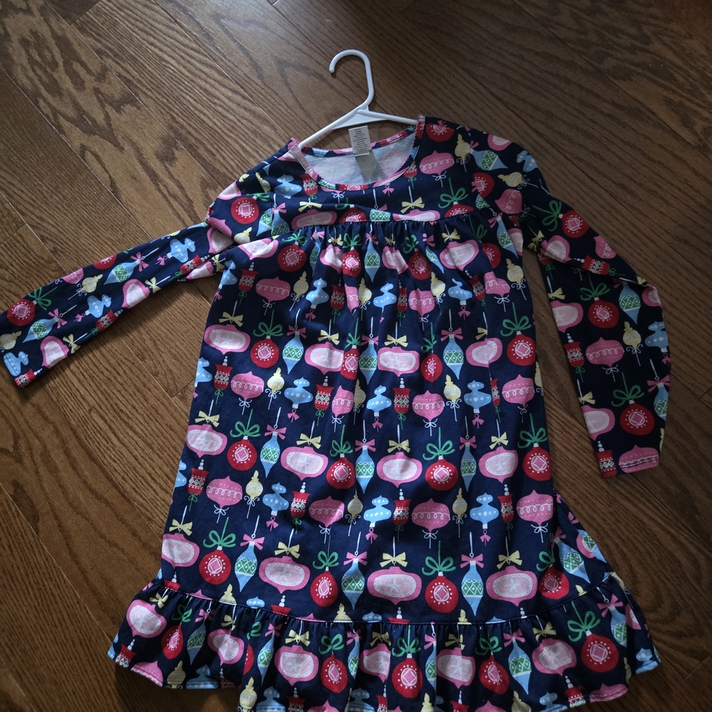 Colorful Long Sleeve Dress with Ornament Print